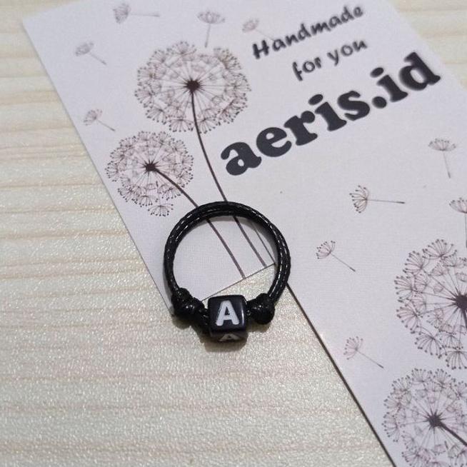 Cincin Inisial Huruf Couple Hitam