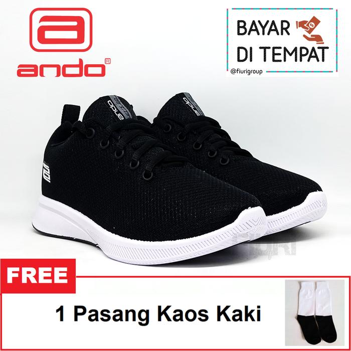 ANDO ELSIE 33-36 HITAM PUTIH SEPATU SNEAKERS KETS CASUAL WANITA
