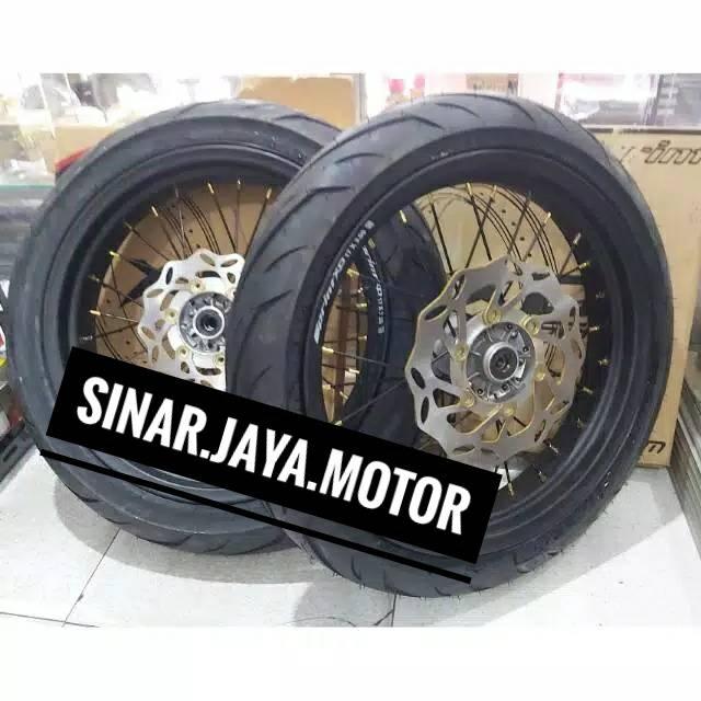 TN132 Sepaket Paketan Velg Klx 150 Bf Dtracker Super Moto 215 250 17 B