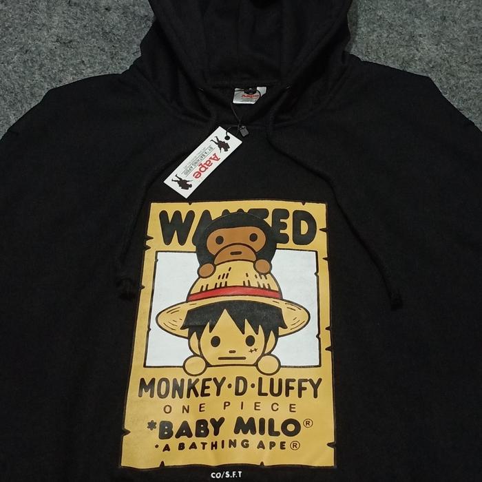 Hoodie sweater Pria wanita Premium AAPE x ONE hitam original distro