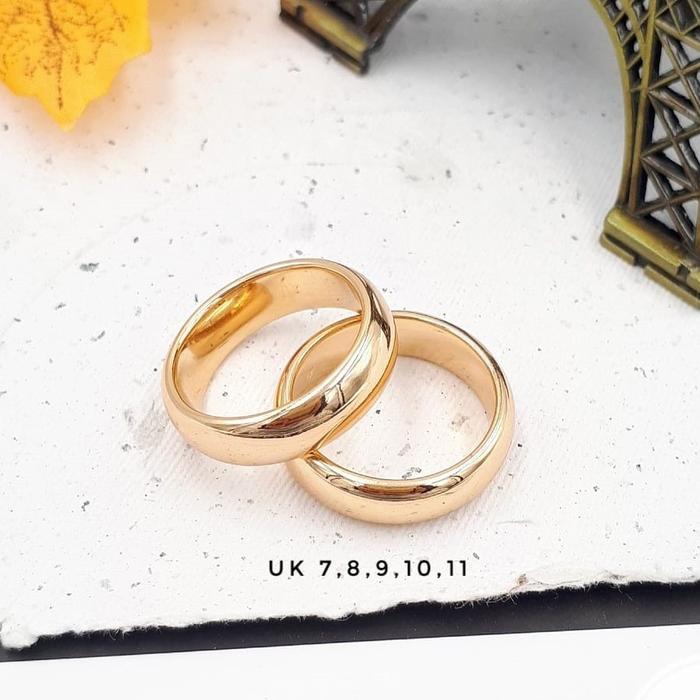 Cincin Xuping Emas Polos Kawin 6mm19 Dan Asli Perhiasan Lapis Real Pic