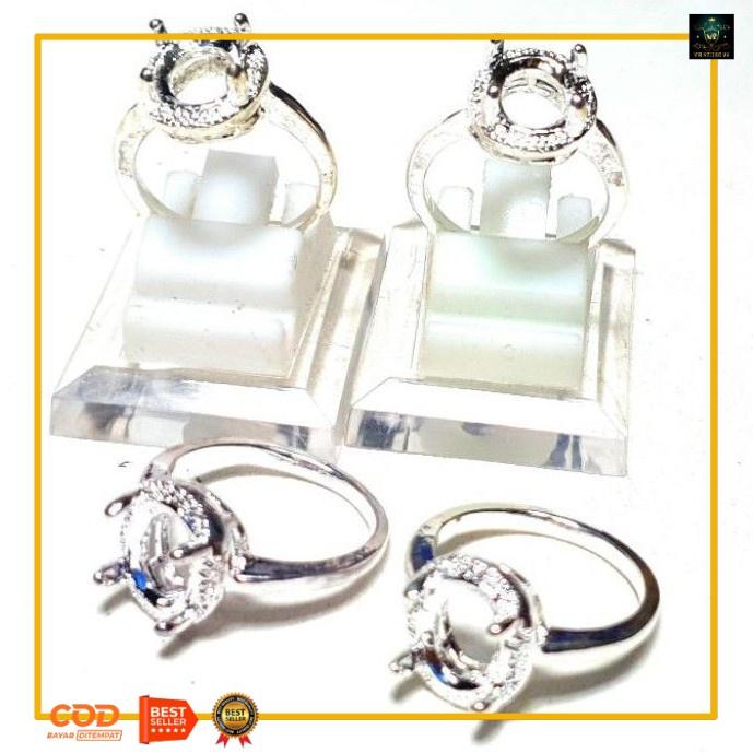 Ring Emban Wanita Batu Akik Alpaka Super Cincin Permata Cangkang