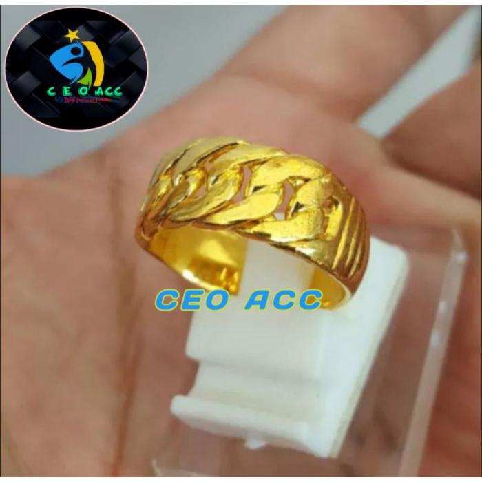 Cincin Wanita Titanium Imitasi Emas Palembang 24k