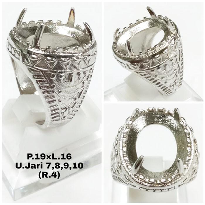 Emban Akik Cangkang Batu Pemata Berlian Gemstone Cincin Perak Asli Lap