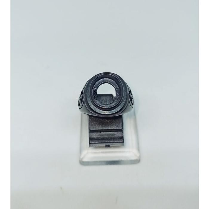 Cincin emban ring Titanium Rr Hitam 10x12mm Oval