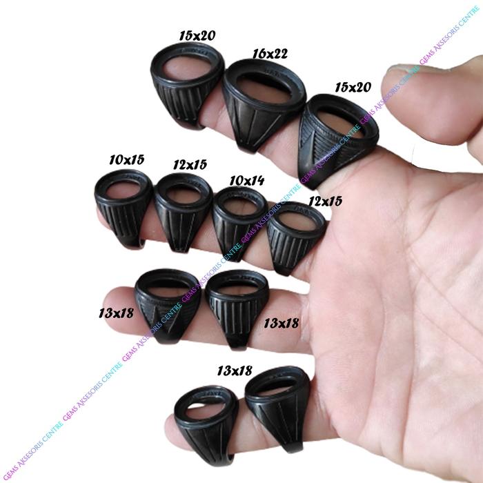 Black Ring Emban Batu Akik Model Tanam