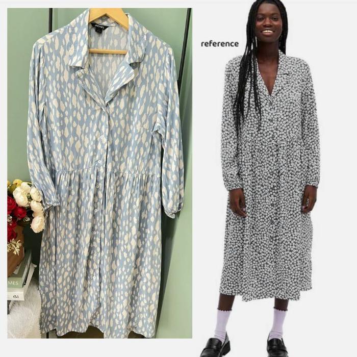 AAS Monki Shirt & Midi Dress Kemeja Tunik Lengan Panjang