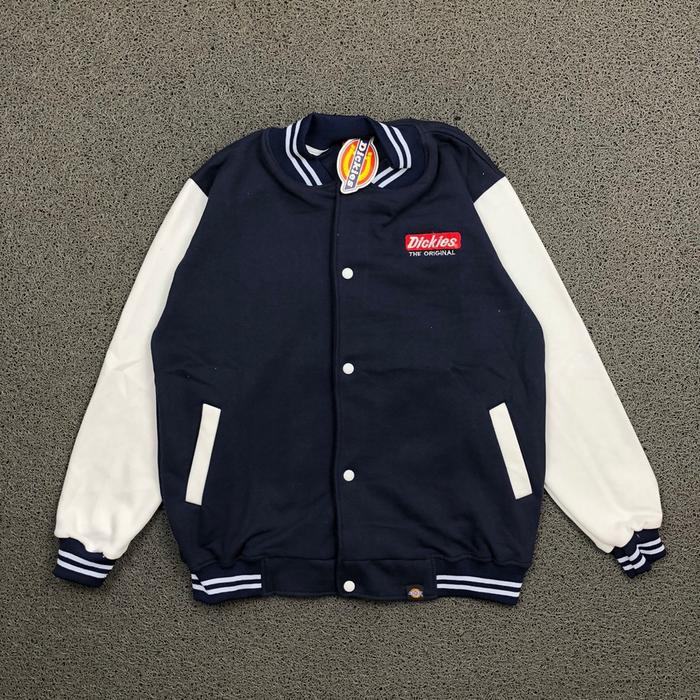 JAKET BASEBALL BOMBER DICKIES NAVY PREMIUM VARSITY PRIA WANITA