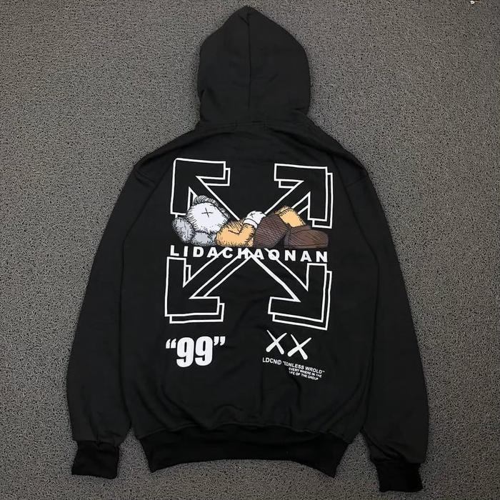 Hoodie Pria Premium OffWhite x sweater oversize wanita hitam original