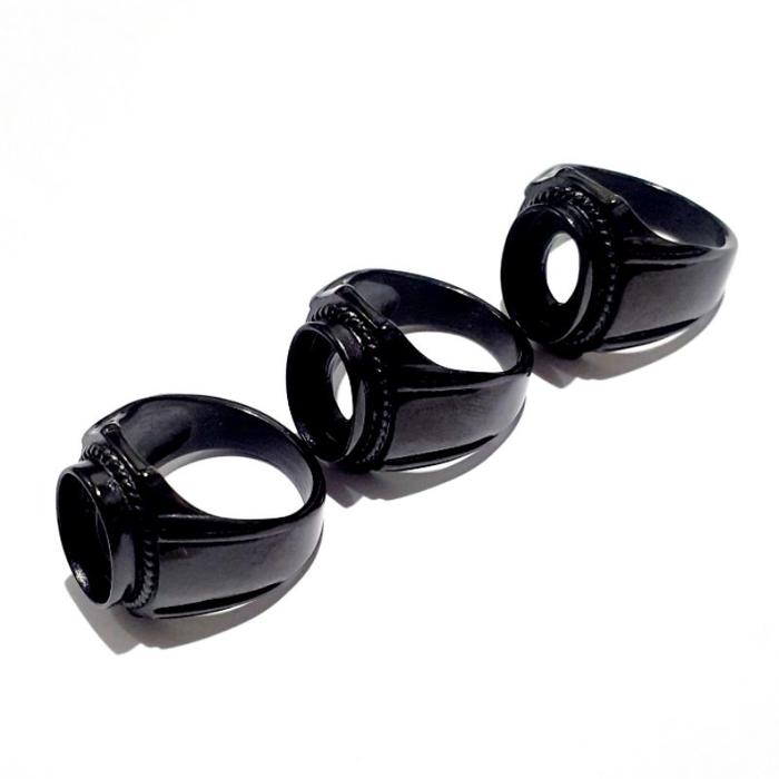 Cincin Ring Emban Titanium Hitam