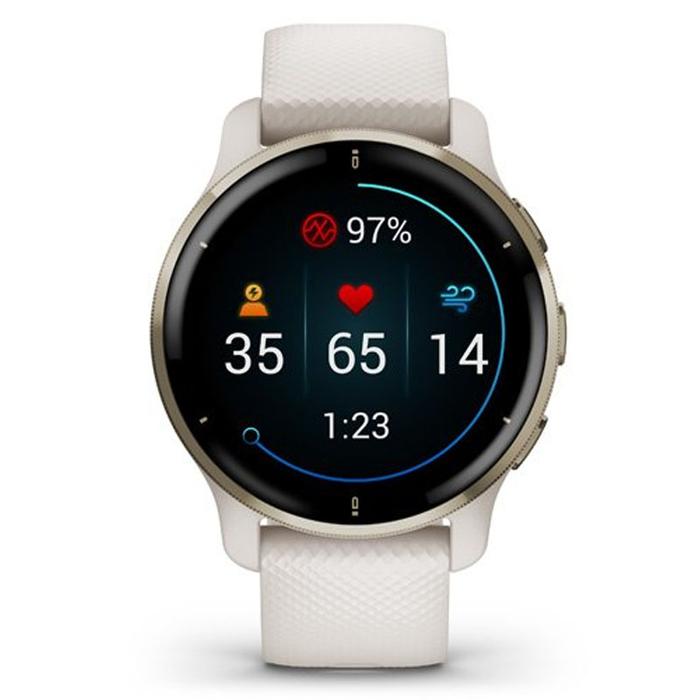 GARMIN WATCH ORIGINAL GARMIN VENU2PLUS GPS IVORY GOLD KORSEA JAM PRIA