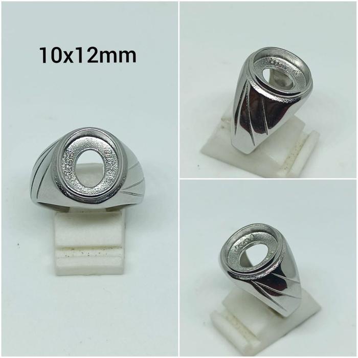 Cincin emban ring Titanium Rr 10x12mm Oval