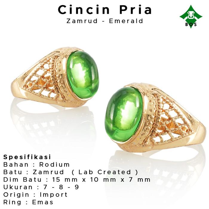 Di Tempatbos Cincin Pria Zamrud Emerald Hijau Muda Ring Emas Keren Ijo