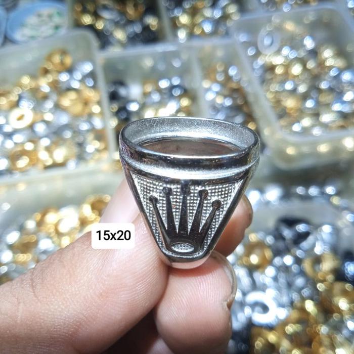 Cincin emban ring Titanium Rr ba Tanam Kualitas Super 15x20mm