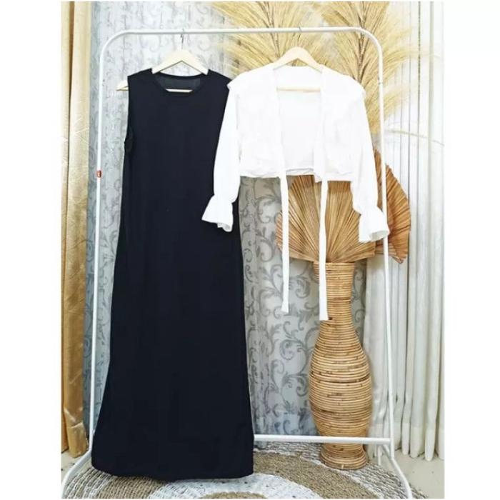 Outer Set Fashion Wanita Inner Dress Muslimah satu & Putih