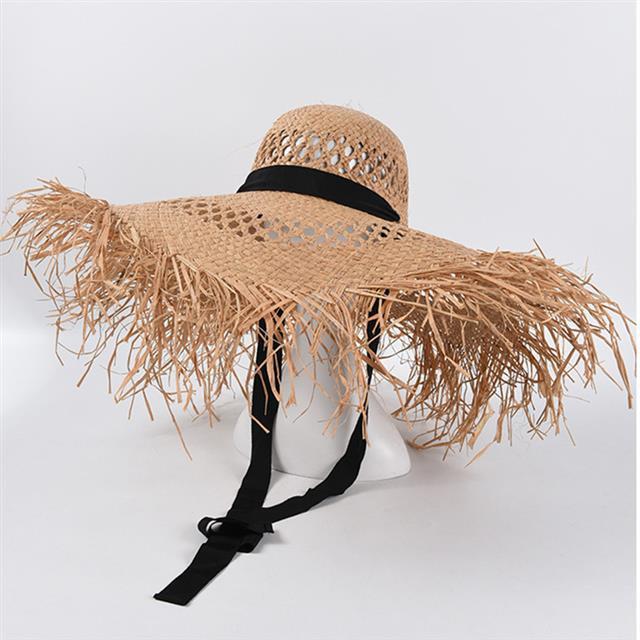 New Grosir 8 Warna rafia Big Pantai Topi Untuk Wanita lebar Brim Sun