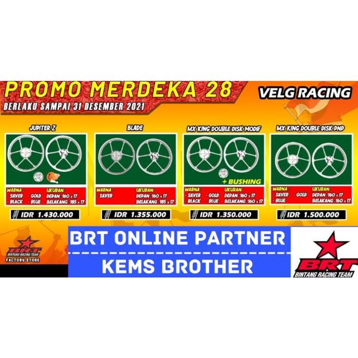 VELG BRT CHEMCO JUPITER JUPITER Z1 JUPITER MX OLD GOLD SILVER UKURAN