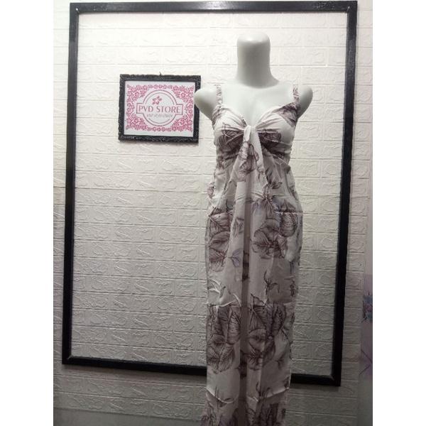 Ready Dress Gunung Tali Satu Panjang Bali Daster Rayon Motif Polka Bun
