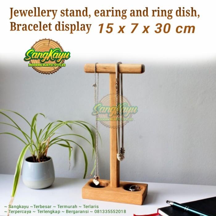 Display Kalung kayu Wood necklace display Tempat cincin kalung kayu