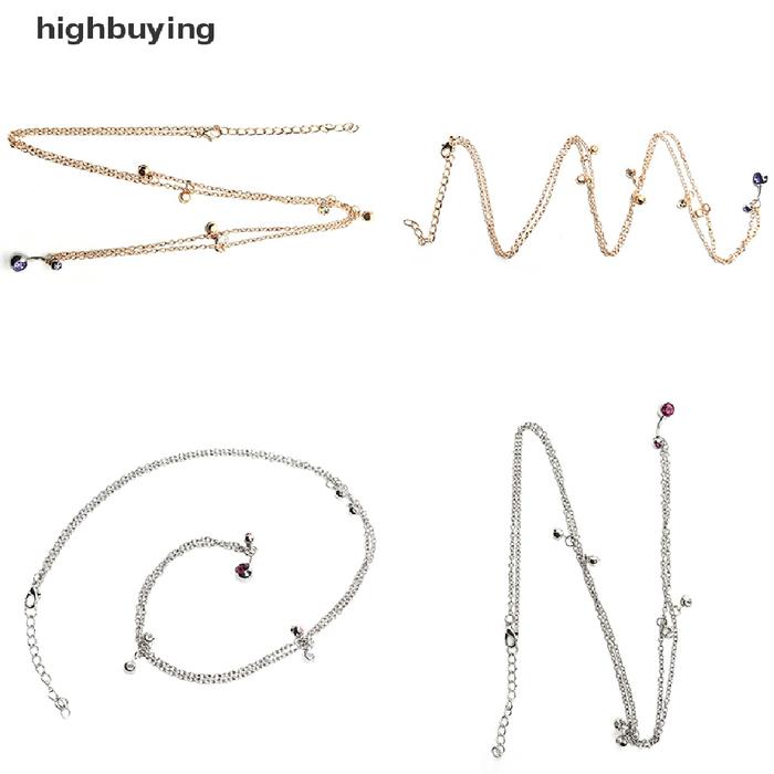 Anting Piercing Tindik Pusar Desain Rantai Pinggang Hias Kristal