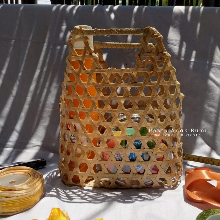 Tas Parsel bambu - tas yukensi cangking mini - Wadah snack bambu