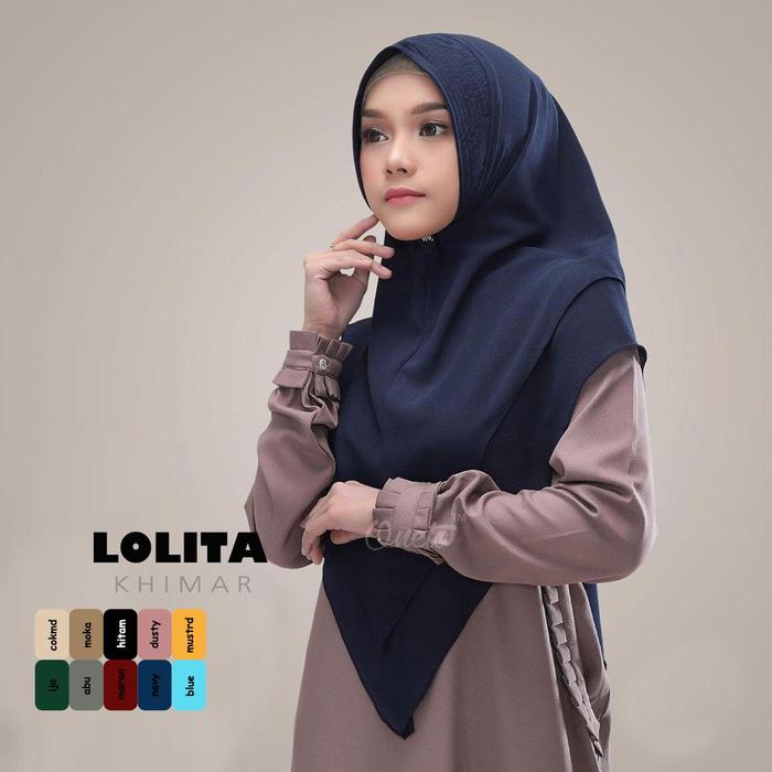 Hijab Khimar Syari Ceruty Lolita / Khimar Sisesa / Jilbab Safety Mask