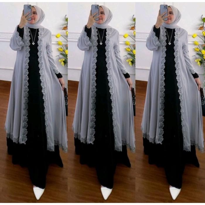 Gamis Outer Renda#Naura Maxy