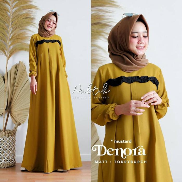 Baju Gamis Wanita Terbaru / Gamis Denora Dress Rempel / Gamis Syari