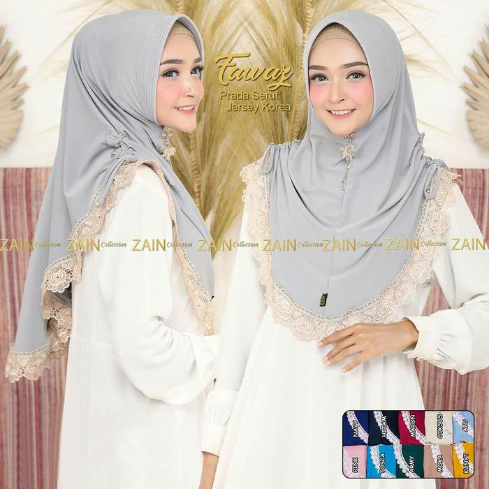 Jilbab Serut Bergo Fawaz Renda Prada Premium Jersy Quality / Jilbab
