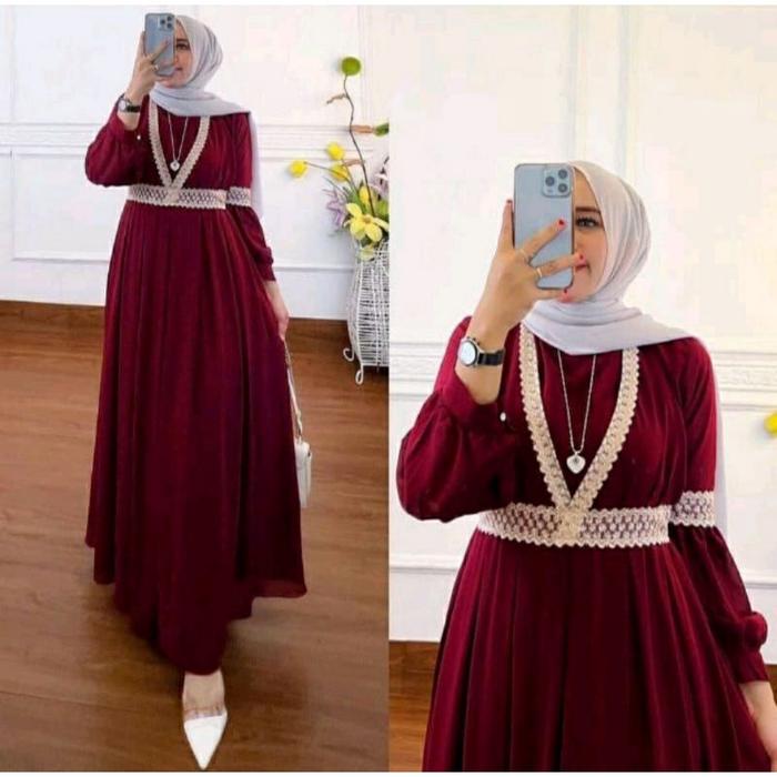 Gamis Ceruty Nirmala Maxy#Qaisha Dress