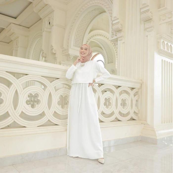 Gamis Crop Crincle Dress Perempuan Muslimah Model Crop Busui - NNC