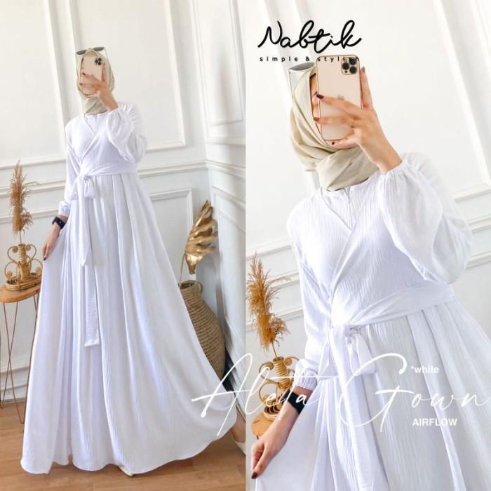 Gamis Muslimah Ikat Crincle Maxi Dress Bersih Busui - NNC