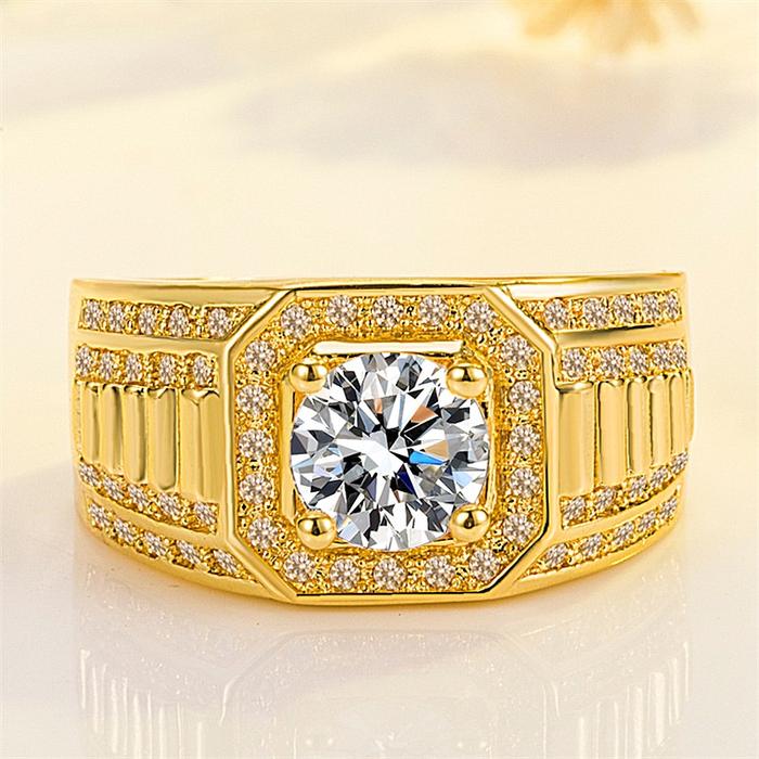 Emas Asli Berlian Pria Mendominasi Batu Permata CinCin CinCin