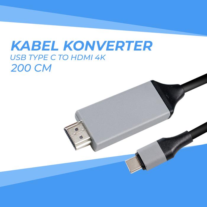 FSU Kabel Konverter USB Type C to HDMI 4K 200 cm - VUH-05 - Black