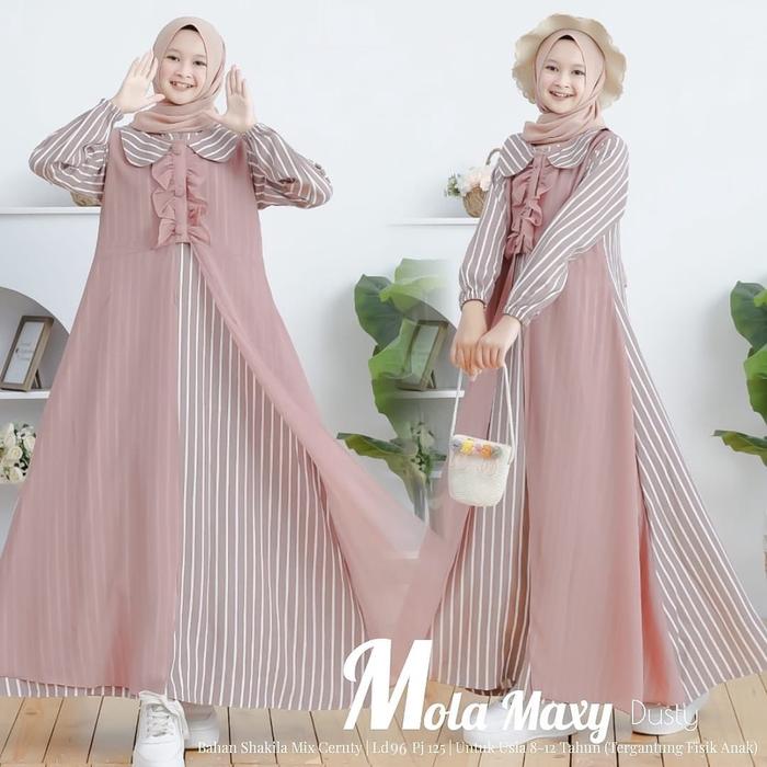 Mola Maxy Gamis Remaja Tanggung Anak Premium Terbaru Trend Lebaran