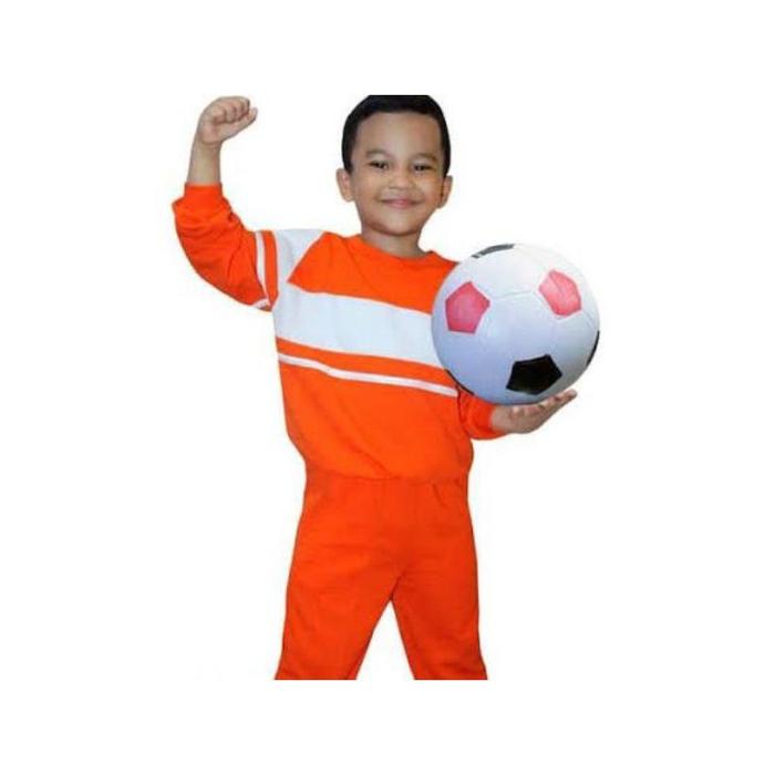 LO820 Setelan trening anak paud TK SD bahan kulit jeruk DISKON