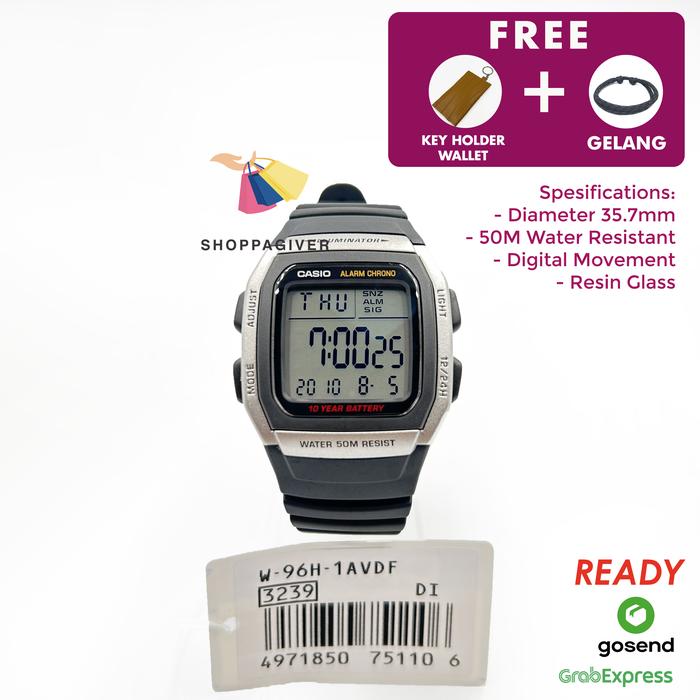 JAM TANGAN PRIA CASIO ORIGINAL W-96H-1A /W-96H-1 / W-96H-1AVDF DIGITAL