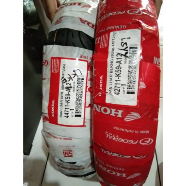 TI311 SEPASANG BAN TUBLES DEPAN BELAKANG BEAT VARIO ORI FEDERAL CUCI