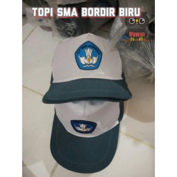 TOPI SMA / TOPI SMK BORDIR BIRU