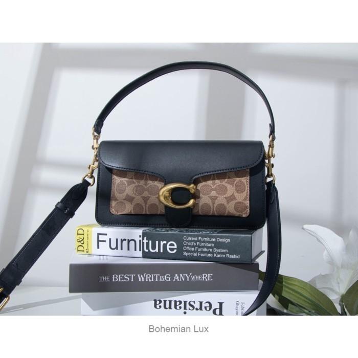 Tas COACH Tabby Pure Leather Shoulder Bag In Signature Black