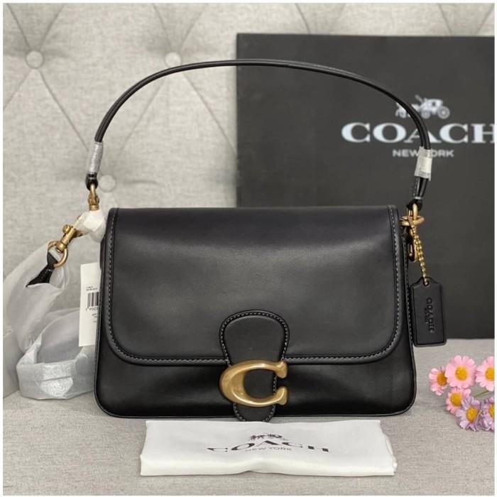 Tas COACH Soft Tabby Leather Shoulder Bag in Signature Black