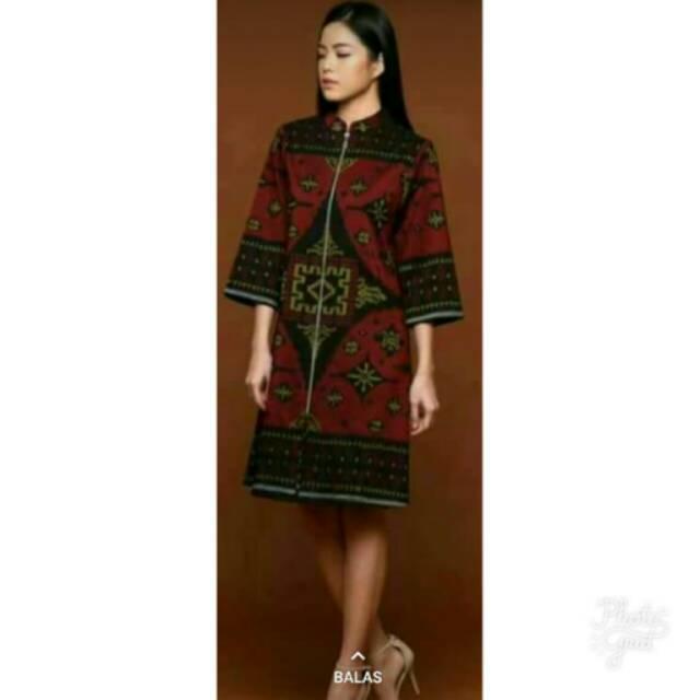 ready Dress tenun motive lobeng tenun endek bali