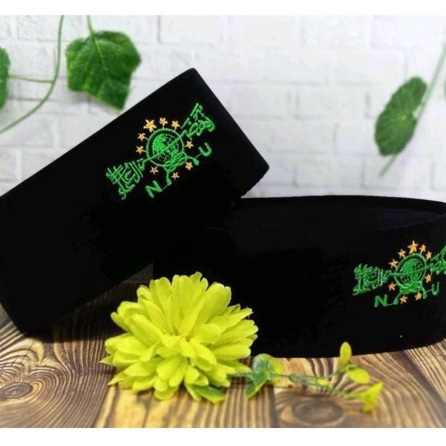 Songkok Hitam Peci Hitam NU bordir Tinggi 8 cm, 9 cm, 10 cm
