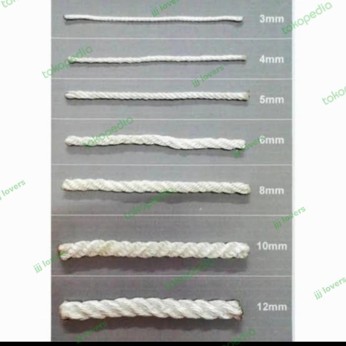 Tali Tambang Kecil plastik Nilon Tambang Putih 4mm Per 15. Meter