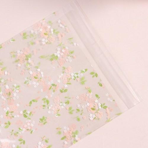 Ready 1PACK ROSE FLOWERS &COOKIE PLASTIC BAGS SELF-ADESIVE FOR DIY