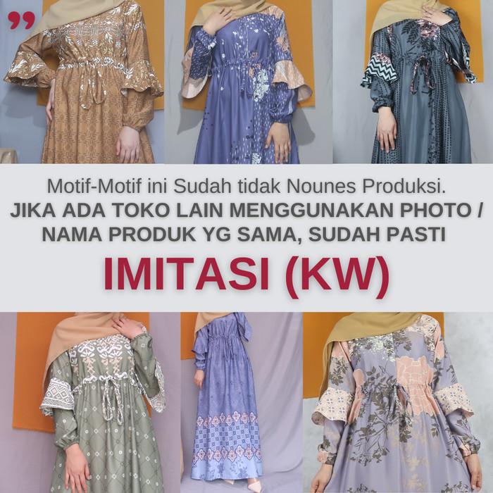 Promo NOUNES HANESSA gamis pesta syari maxmara dress Ruffle tali serut