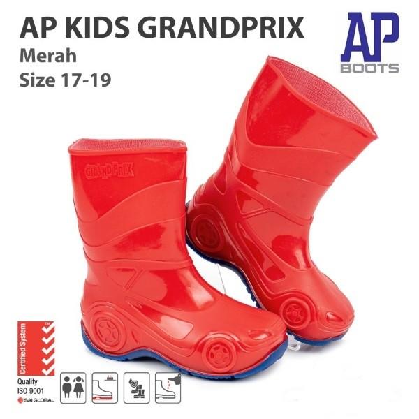 Promo Sepatu Boot Anak AP KIDS GRANDPRIX BU3237 Motif Mobil Murah ORI