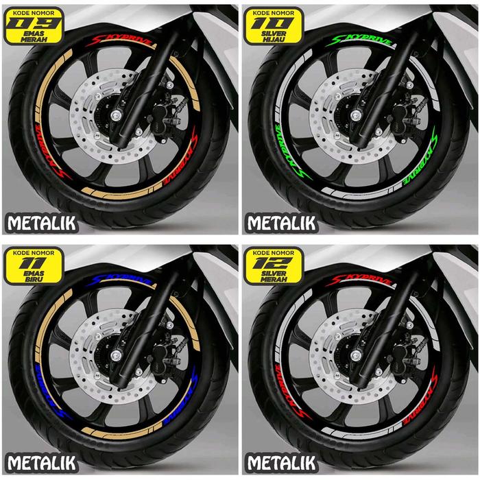 Sticker Cutting Lis Velg Suzuki Skydrive Variasi Metalik Semua Ready