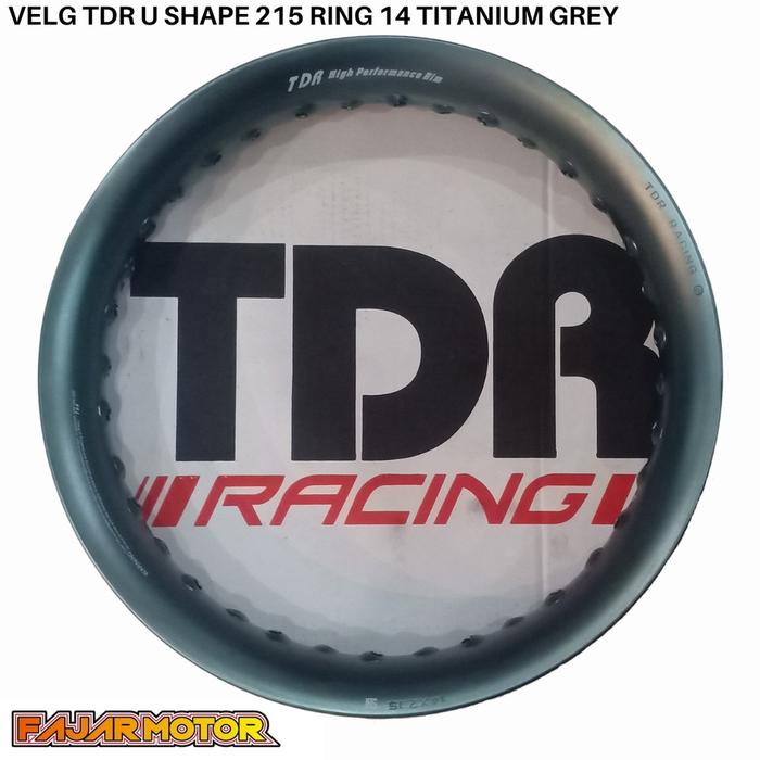 new OBRAL TDR VELG U SHAPE 215 RING 14 TITANIUM SETENGAH LINGKARAN