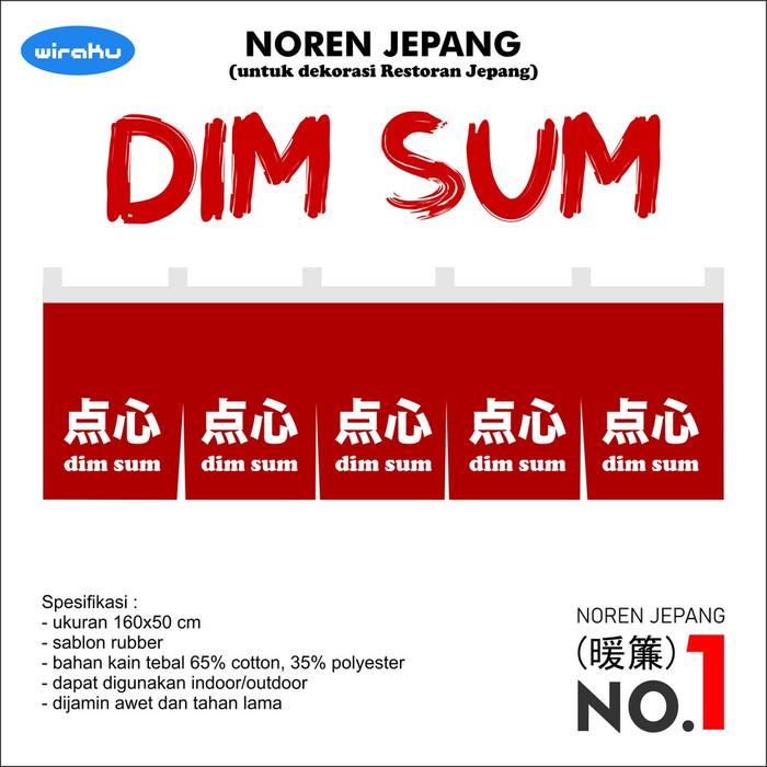 Premium !! Kain dimsum spanduk dim sum untuk hiasan gerobak, kedai,